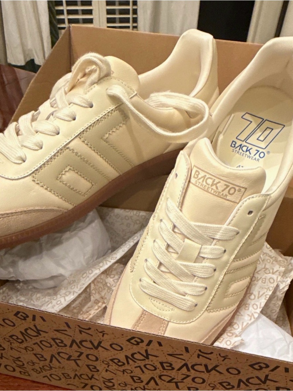 Back 70 Beige & Cream Ghost Sneakers NWT